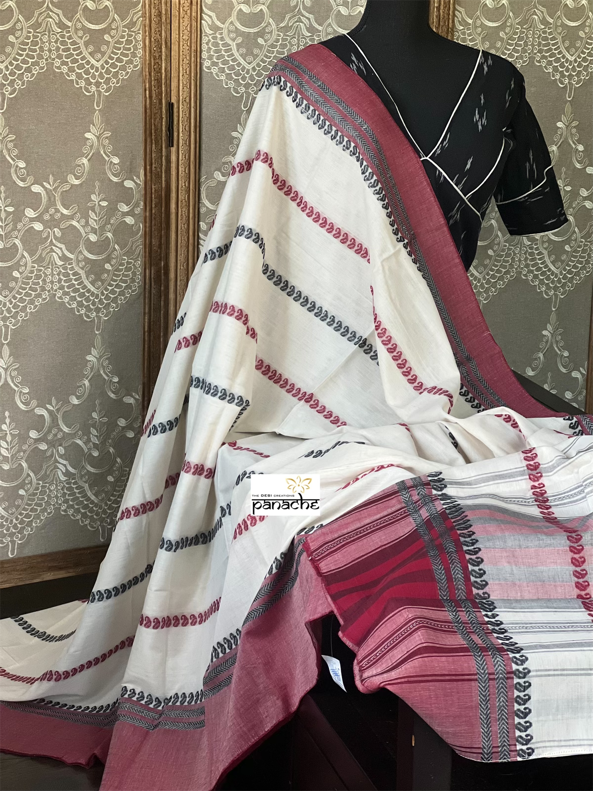 Designer Blouse - Black Ikat