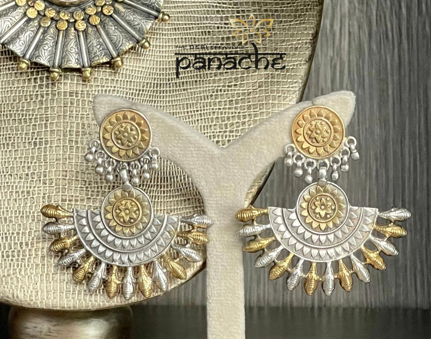 Earring 925 Silver- Dual tone