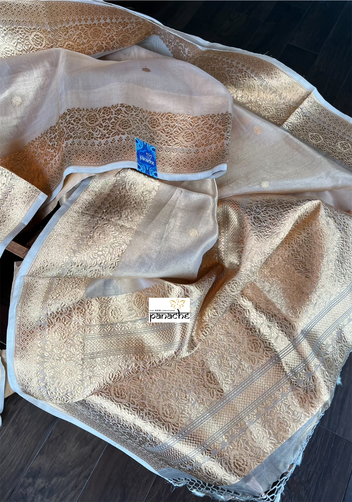 Pure Tissue Silk Banarasi - Beige Gold