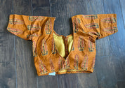 Designer Blouse - Ochre Yellow Brown