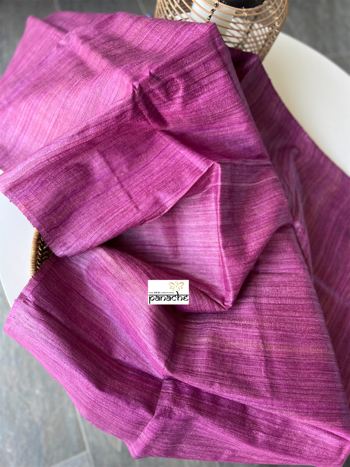 Tussar Gicha Silk - Magenta