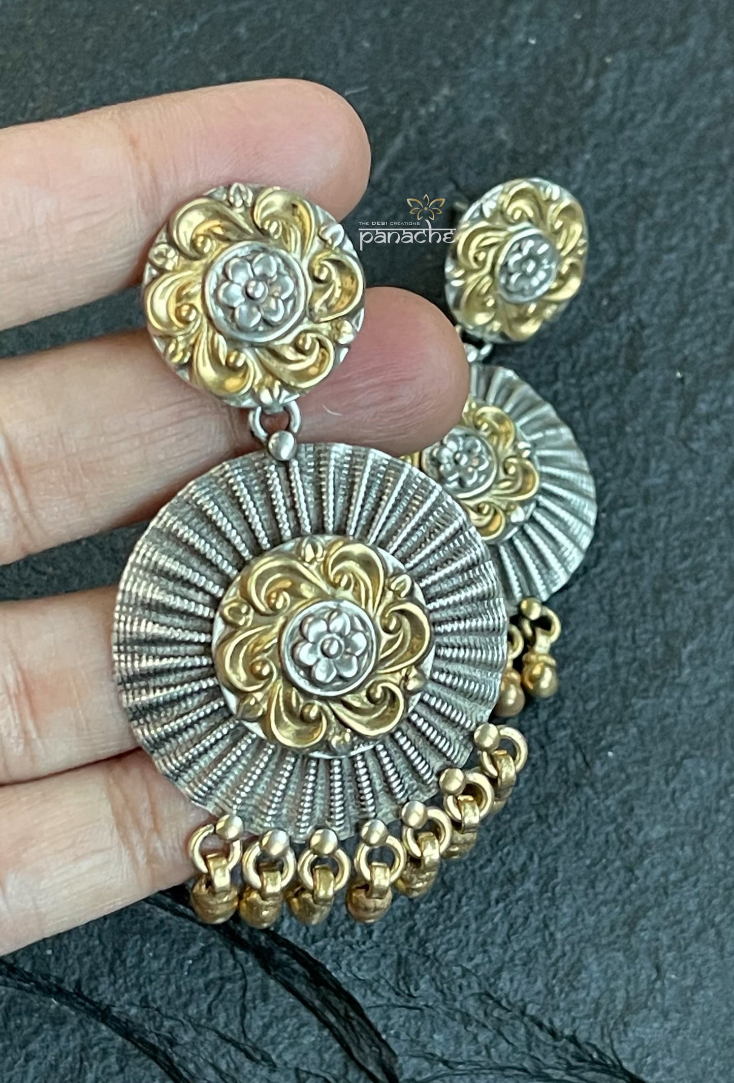 Earring 925 Silver- Dual tone Kaanbala Kanbala