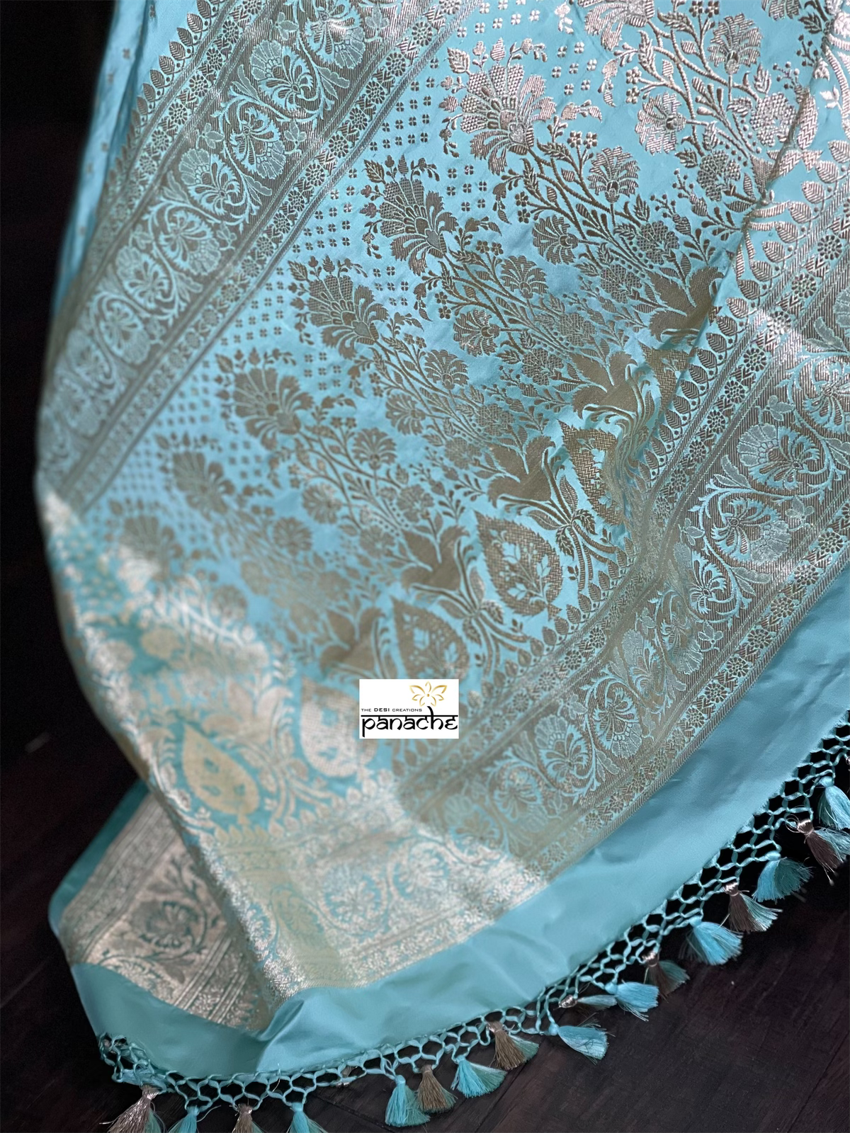 Pure Silk Banarasi- Light Sea green Gold Zari