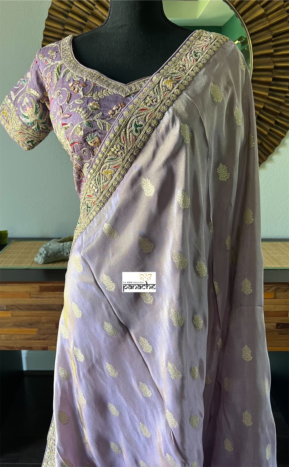 Designer Saree Blouse Pair - Lilac