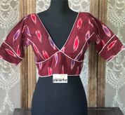Designer Blouse - Maroon Ikat