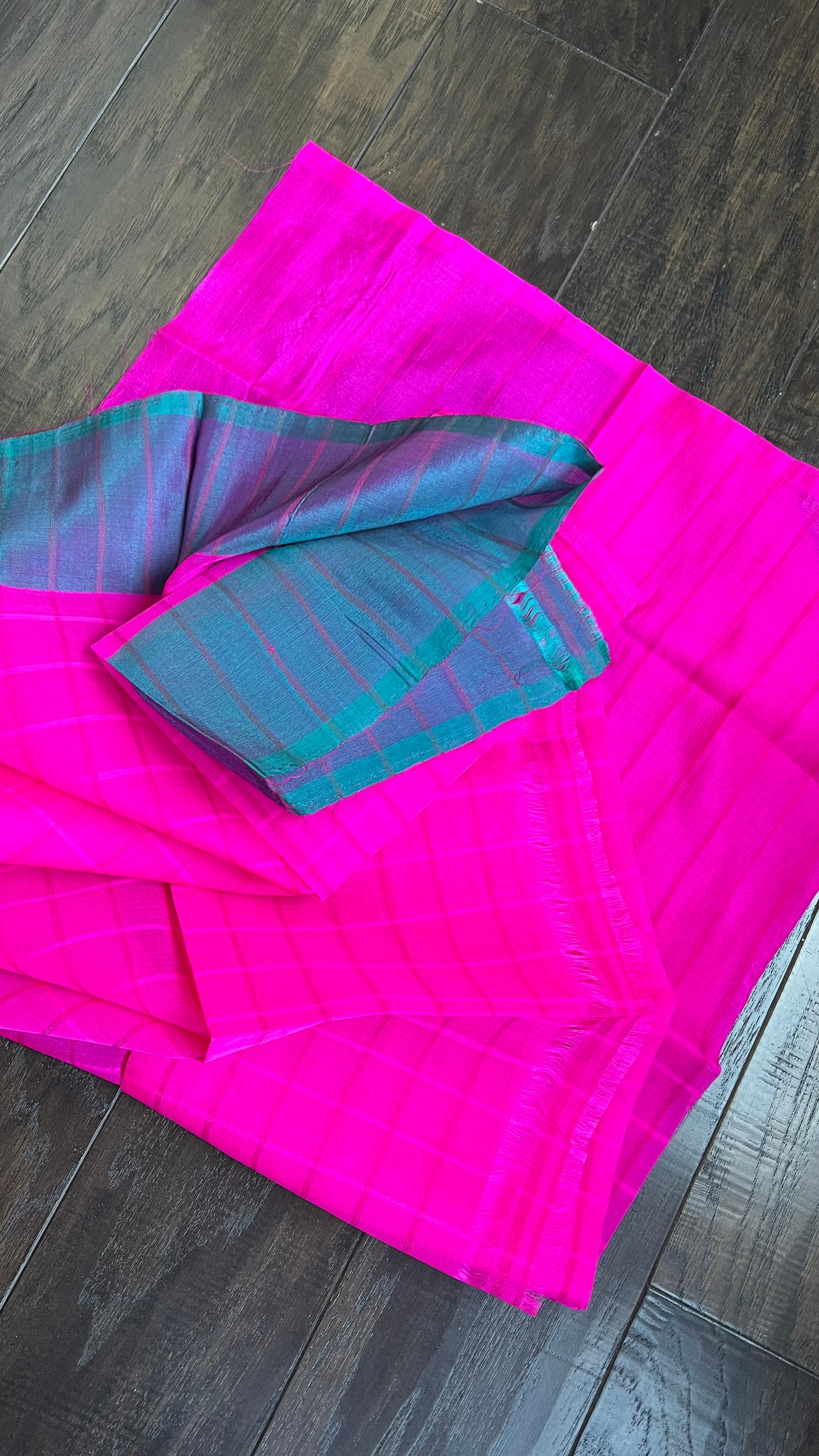 Organza Silk Banarasi - Cream Pink Sea Gree