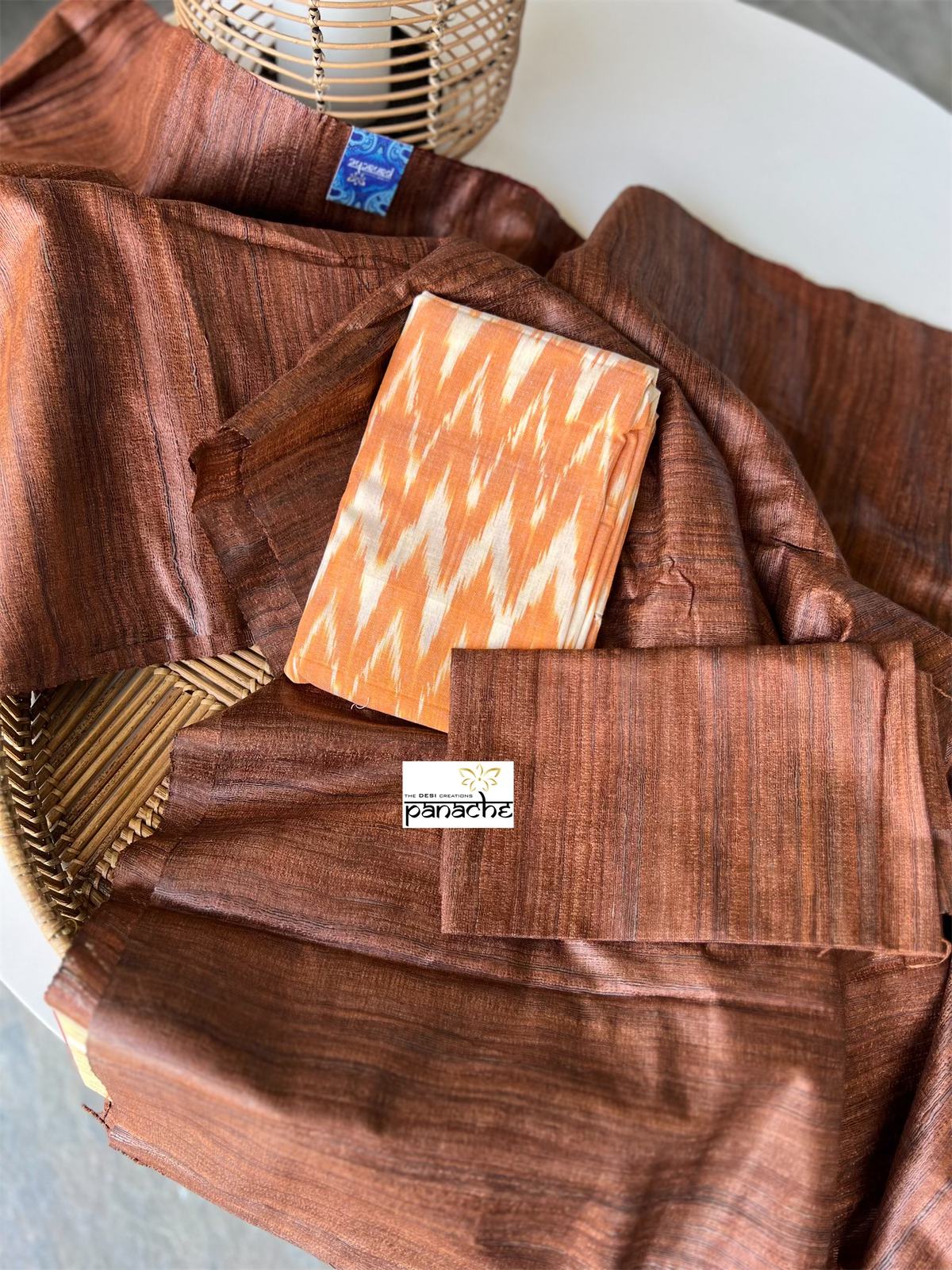 Tussar Gicha Silk - Brown