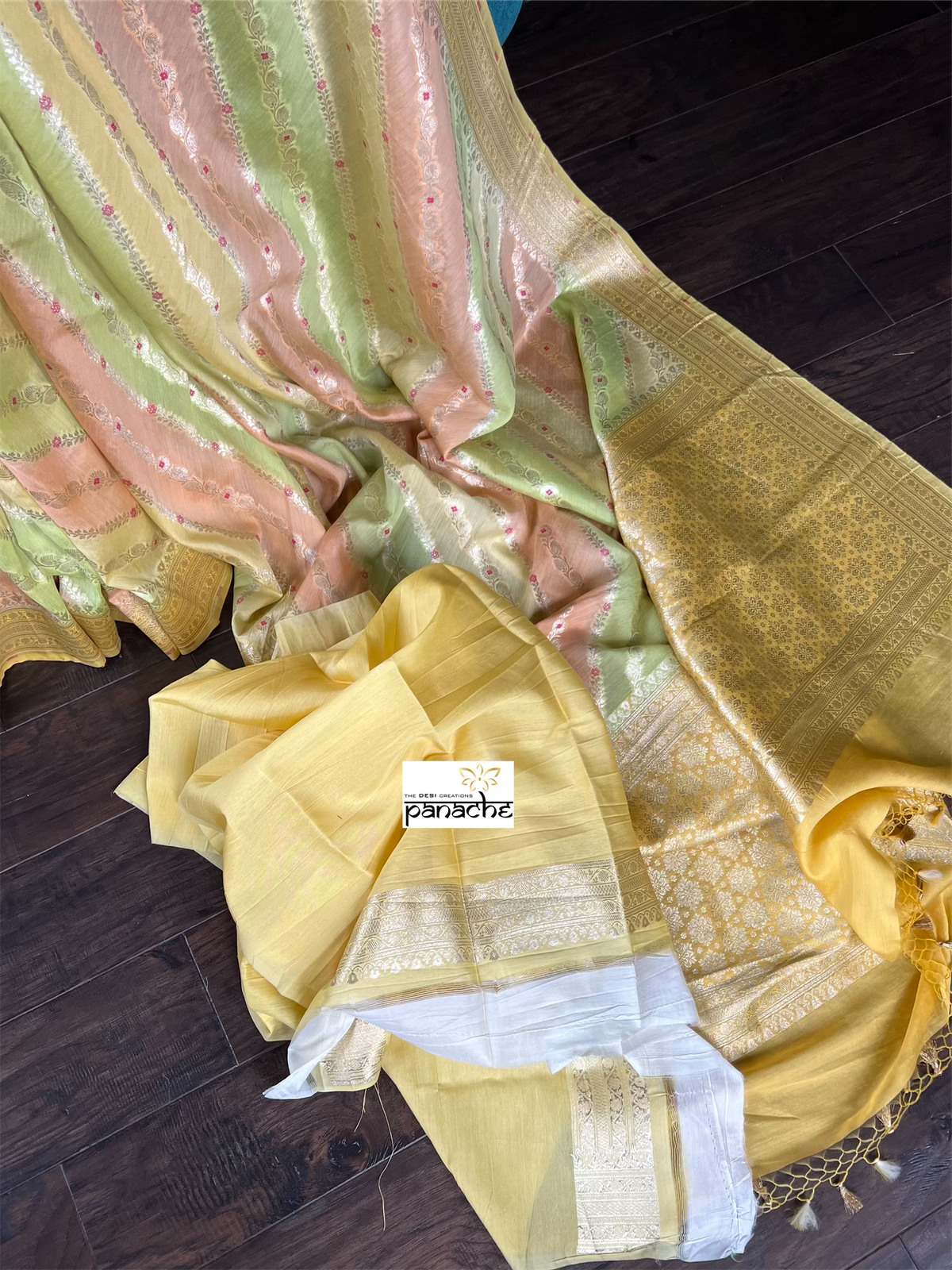 Soft Muga MulMul Banarasi - Yellow Rangkat