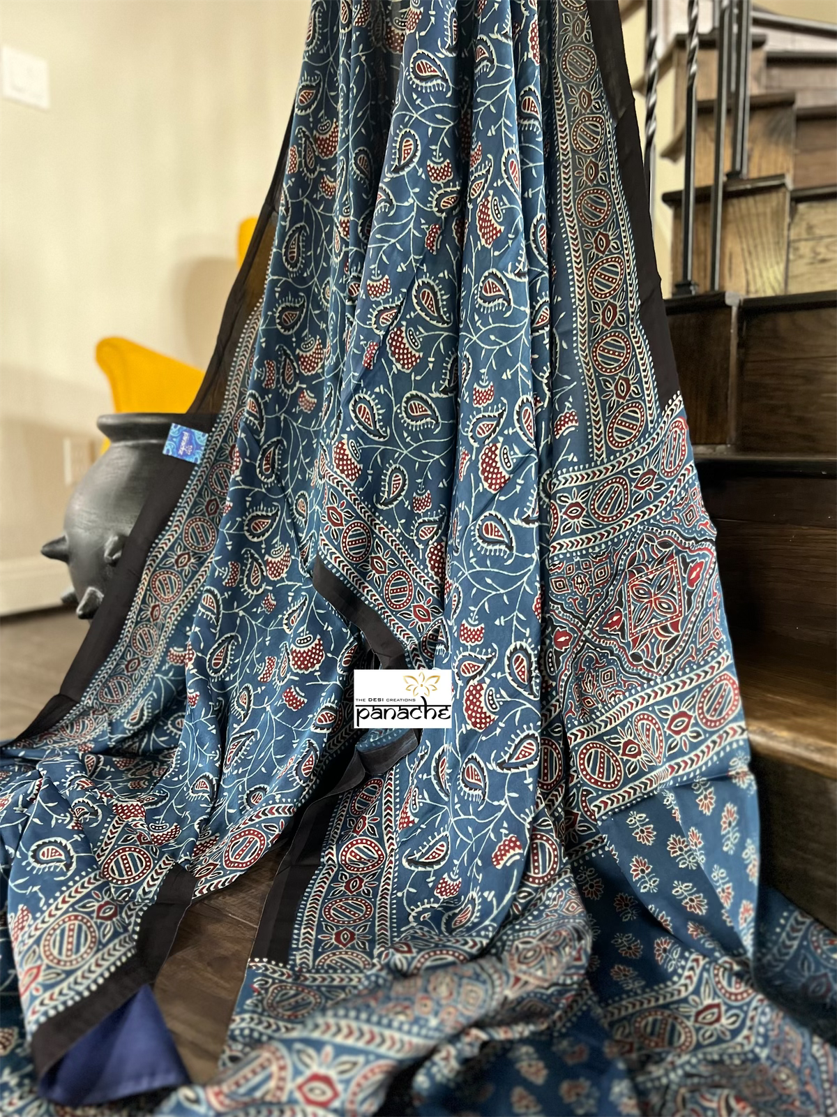 Modal Silk Ajrakh - Blue