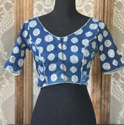 Designer Blouse - Indigo Blue coin