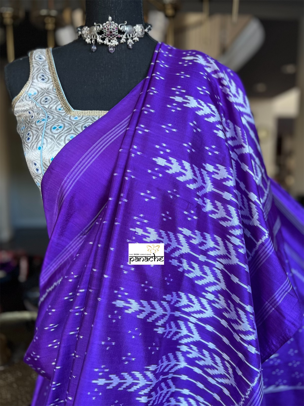 Pure Silk Ikat - Purple Pochampally