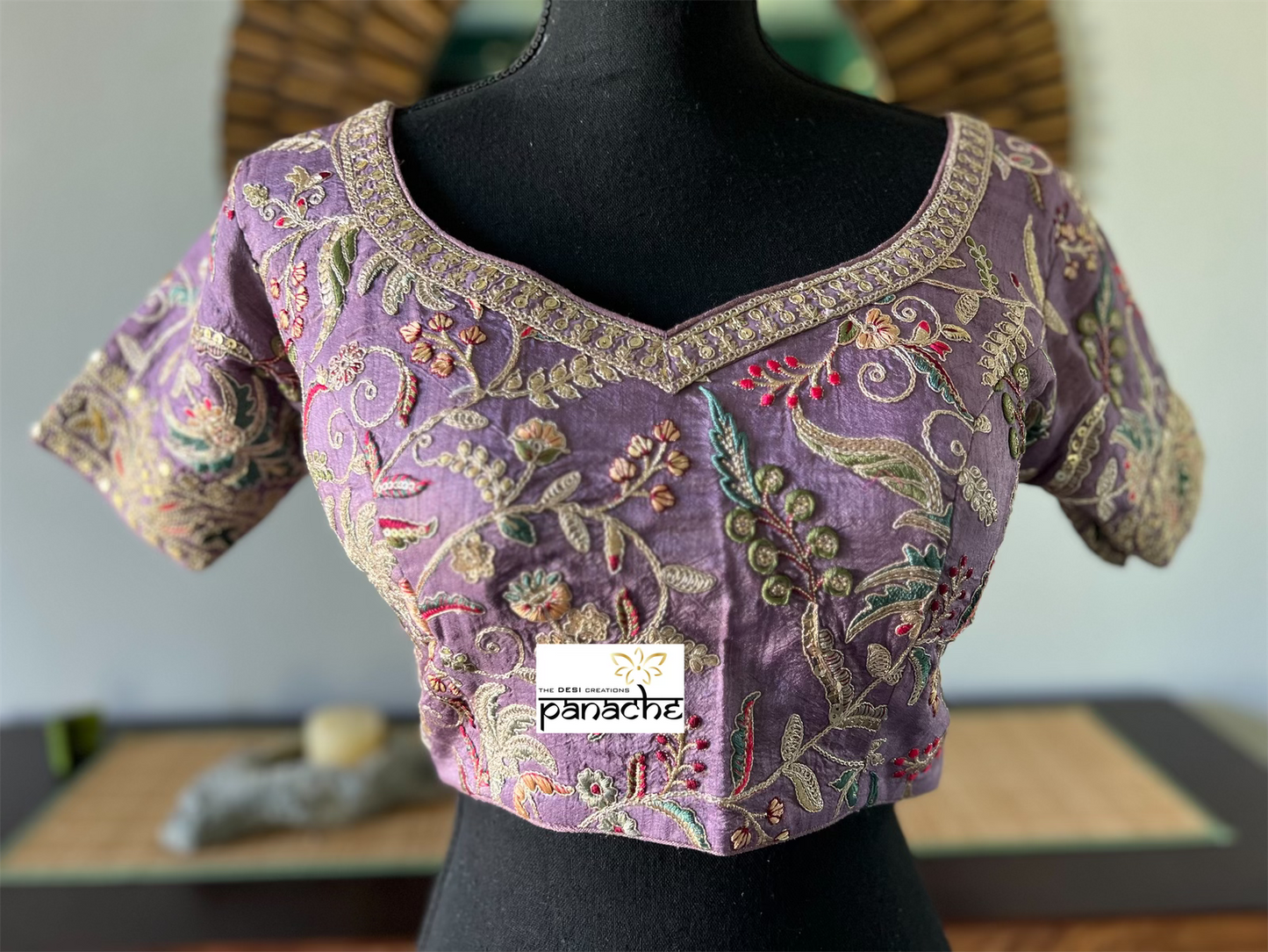 Designer Saree Blouse Pair - Lilac