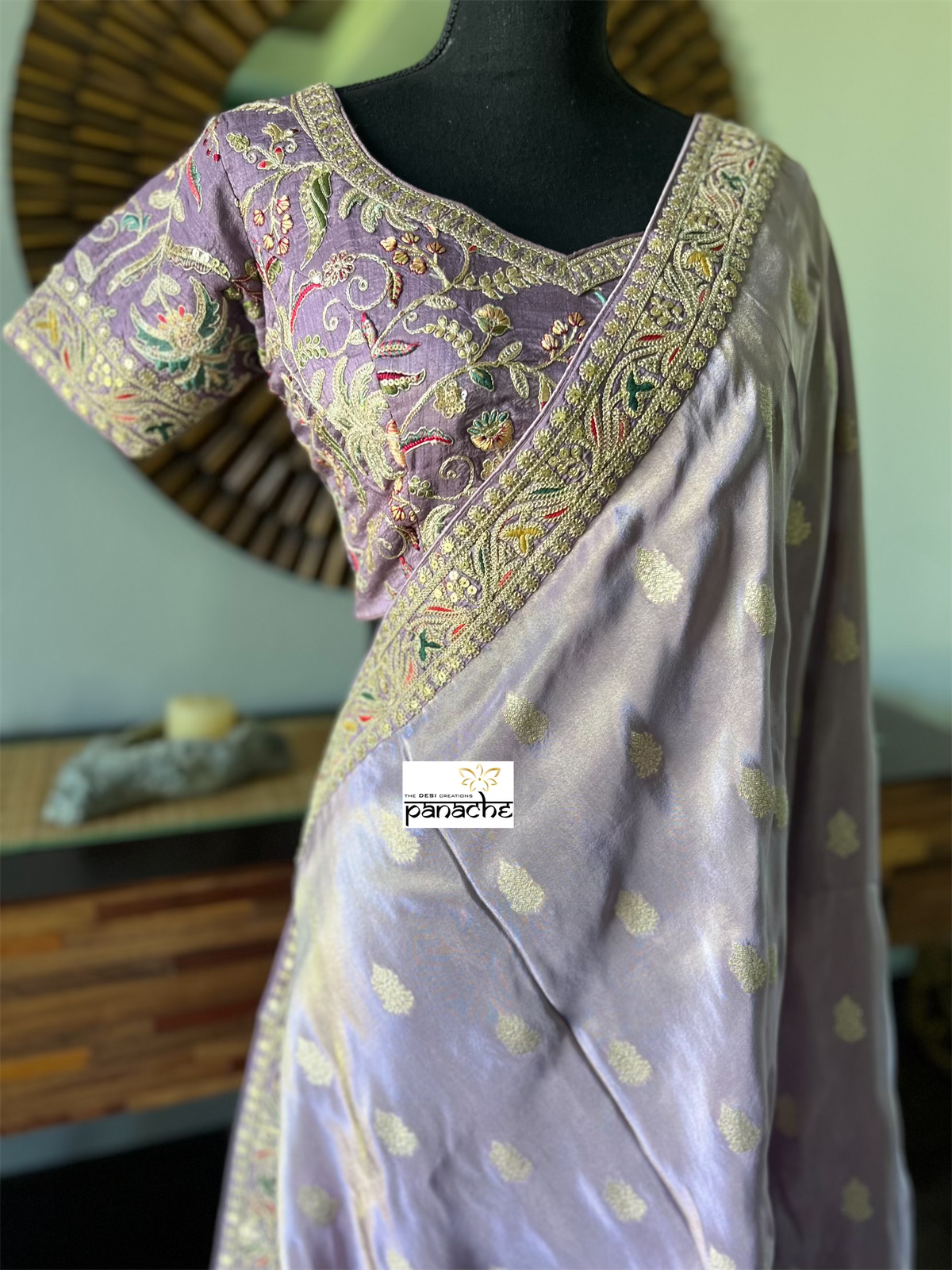Designer Saree Blouse Pair - Lilac