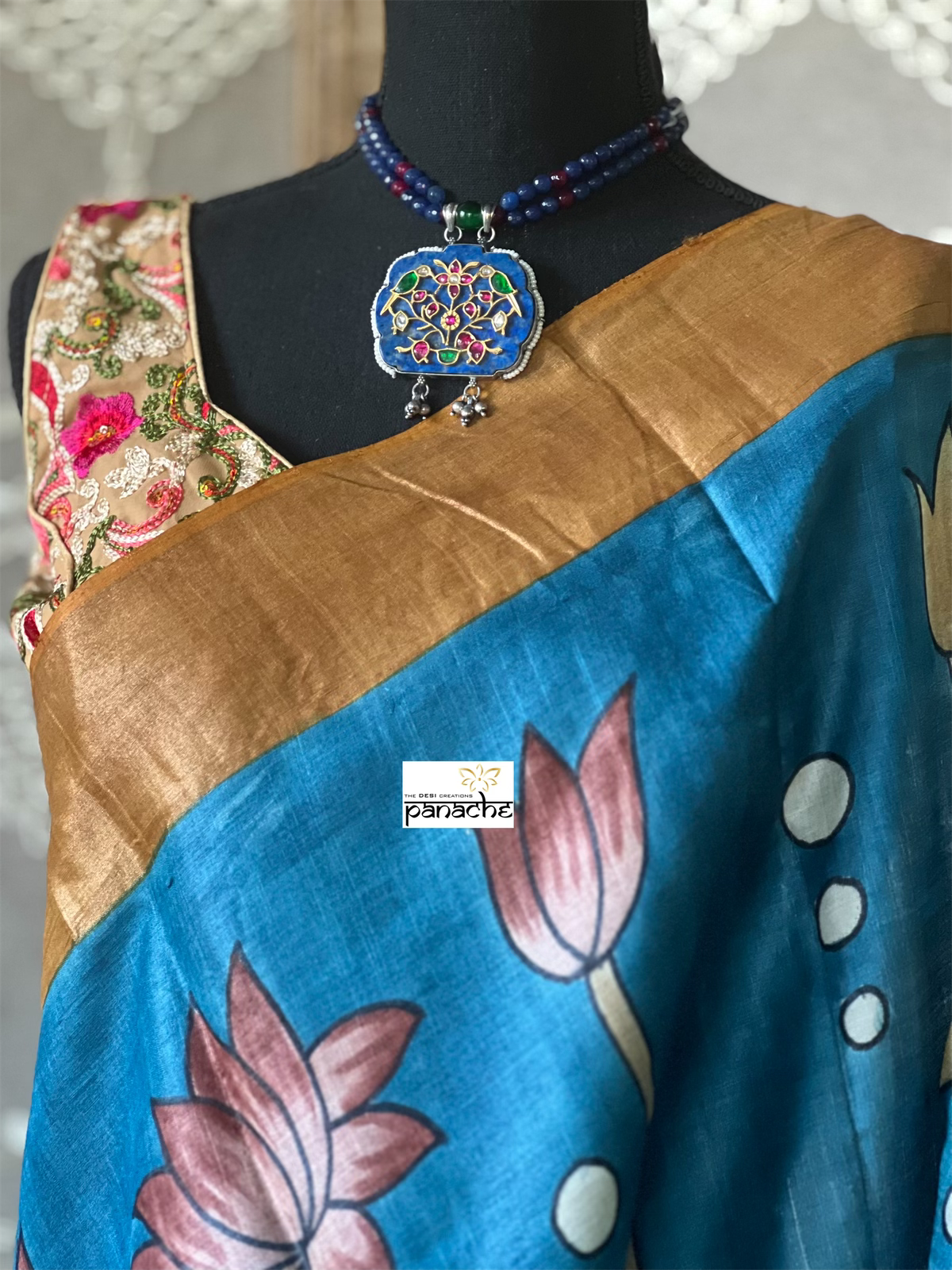 Designer Blouse - Tan Multi Color