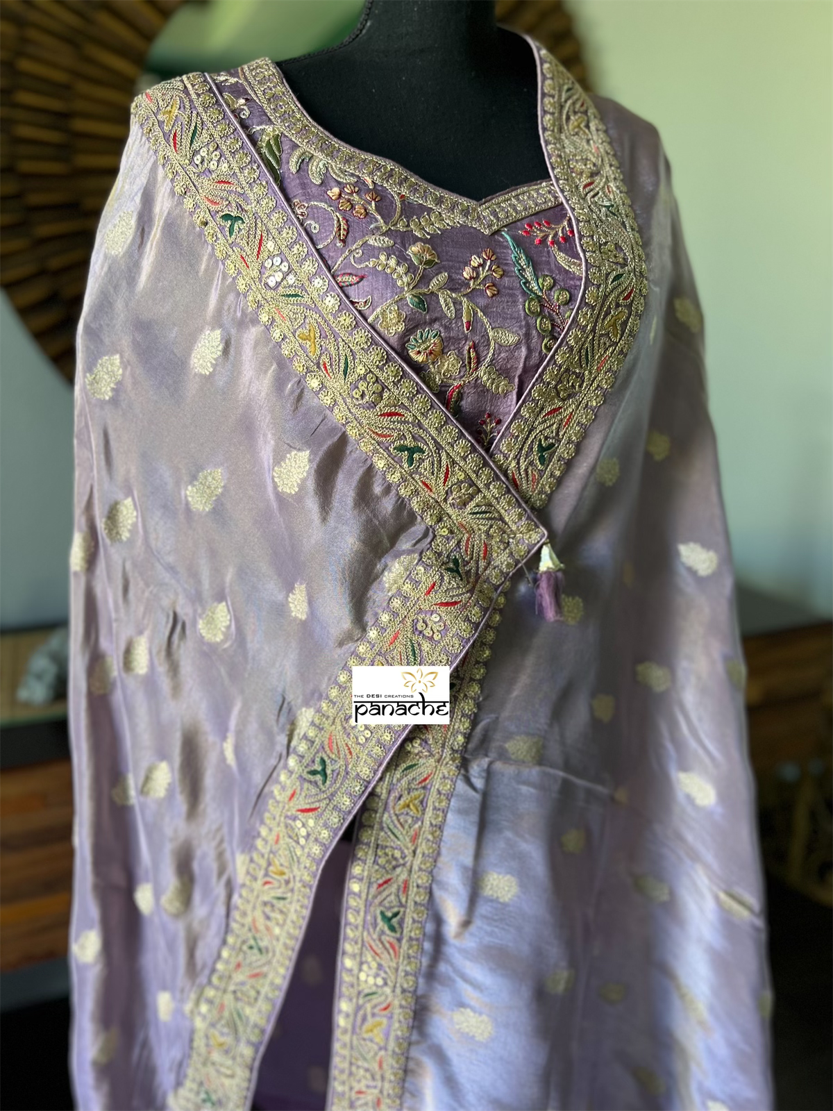 Designer Saree Blouse Pair - Lilac