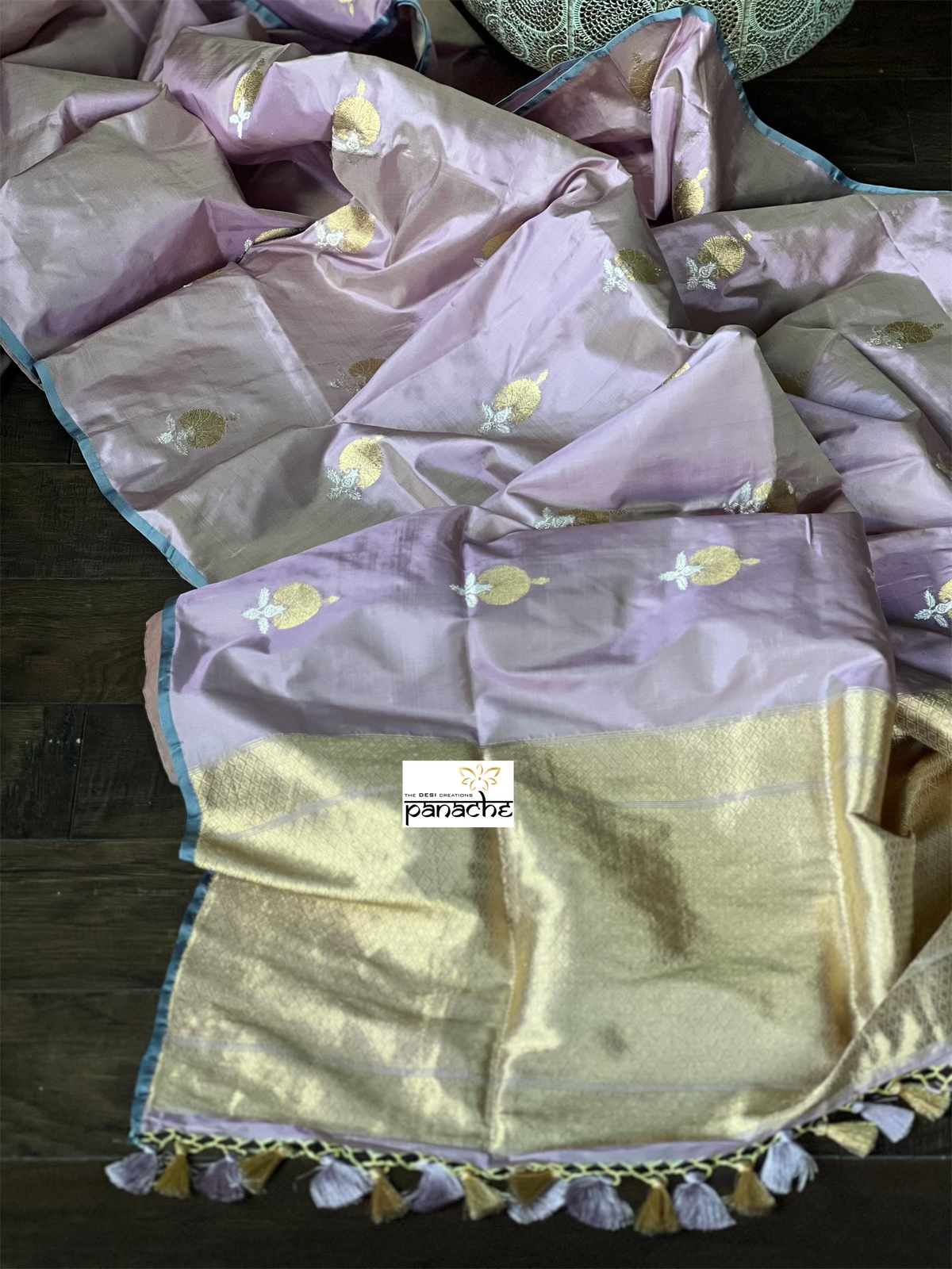 Pure Katan Silk Banarasi - Pastel Mauve Kadwa