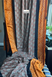 Modal Silk Ajrakh Bandhej - Light Brown