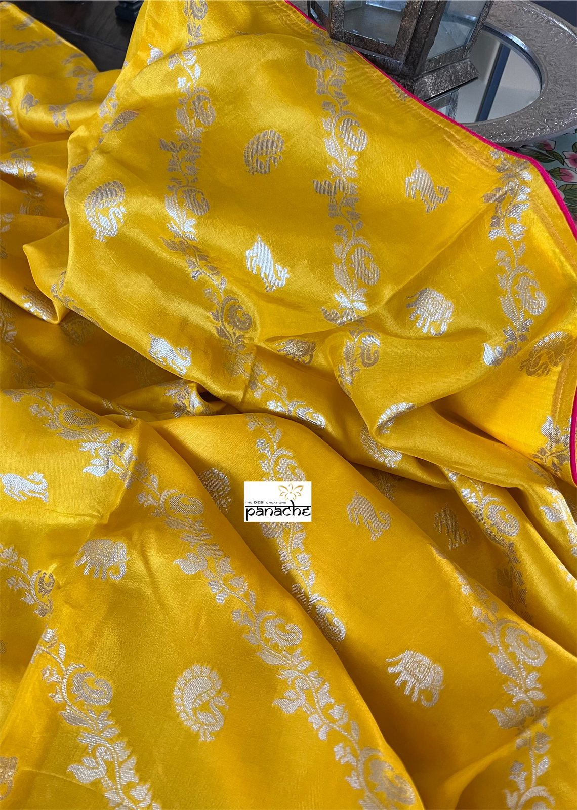 Designer Soft Silk - Yellow Pink