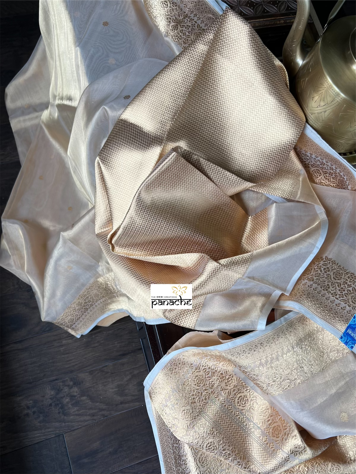 Pure Tissue Silk Banarasi - Beige Gold