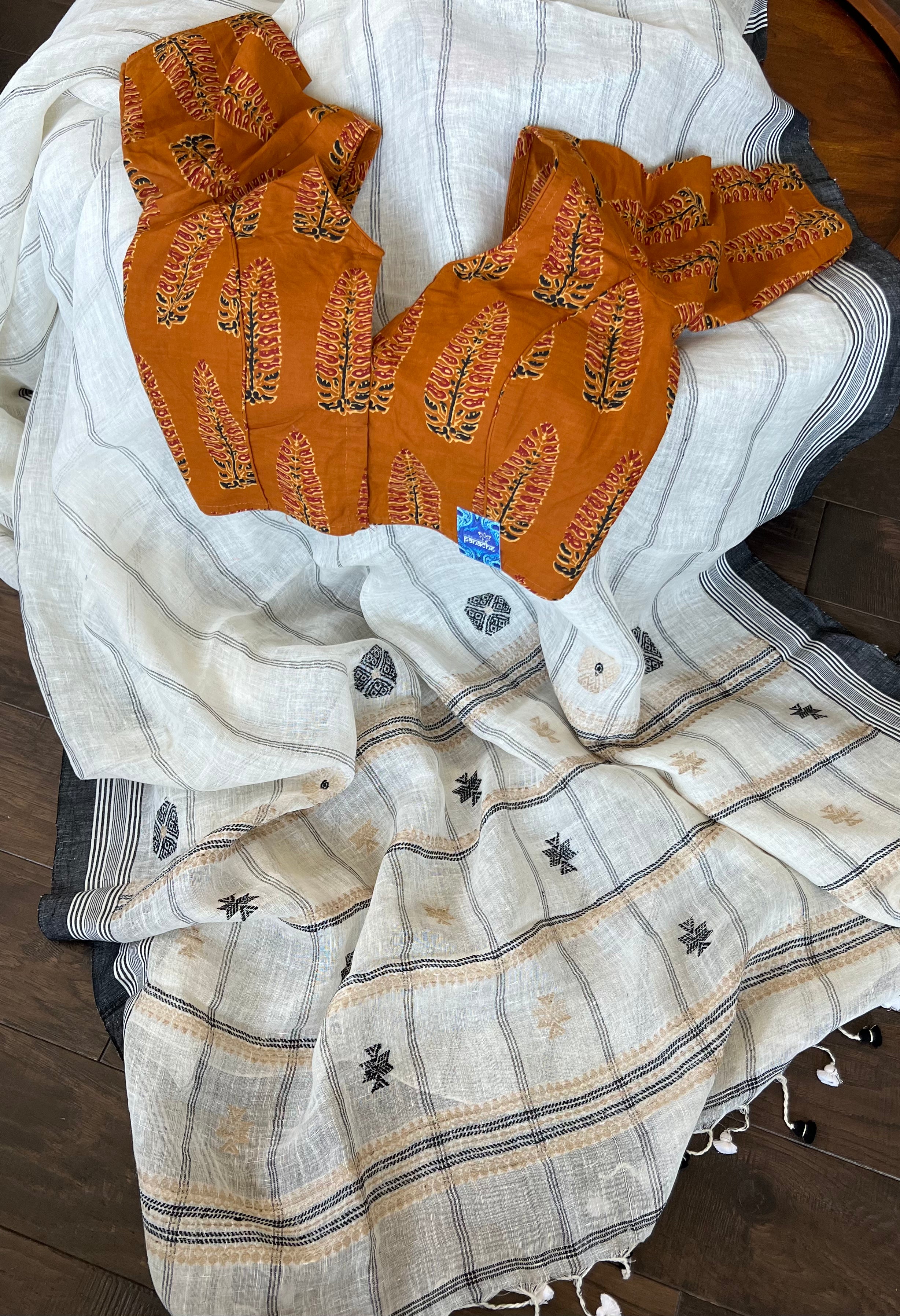 Designer Blouse - Ochre Yellow Brown