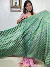 Designer Organza Georgette Leheriya - Sea green