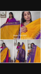 Pure SICO Kuttu Gadwal - Sunrise Orange Purple