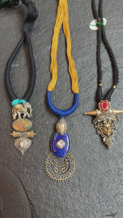 Silver 92.5 Tassel Necklace - Elephant Pendant