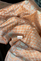 Pure Silk Katan Banarasi- Gajri Orange