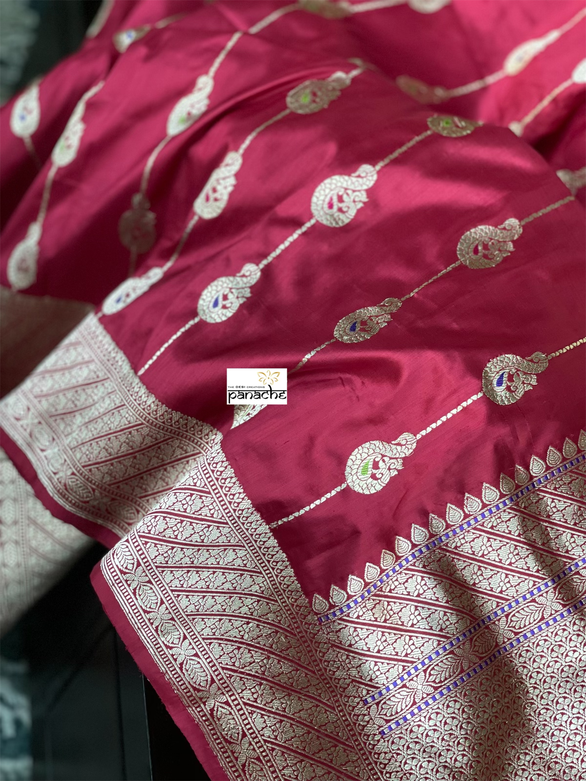 Pure Silk Banarasi - Red Antique Zari