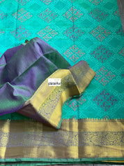 Designer Soft Silk Printed - Sea Green Firozi Patola
