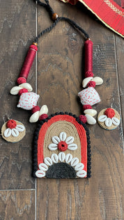 Jewelry Set - Jute Red Black