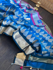 Pure Chanderi Pattu Silk - Royal Blue