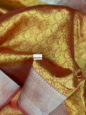 Katan Silk Tanchui Banarasi - Mustard Yellow Antique Zari