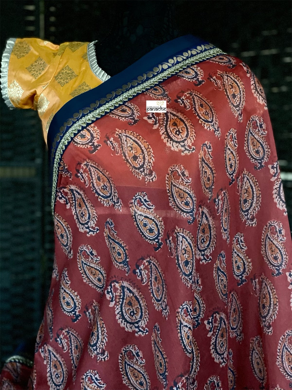 Designer Blouse - Bright Yellow Diamond Motif