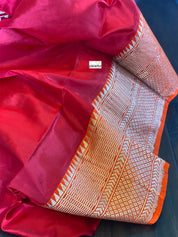 Pure Silk Banarasi - Red Rusty Orange