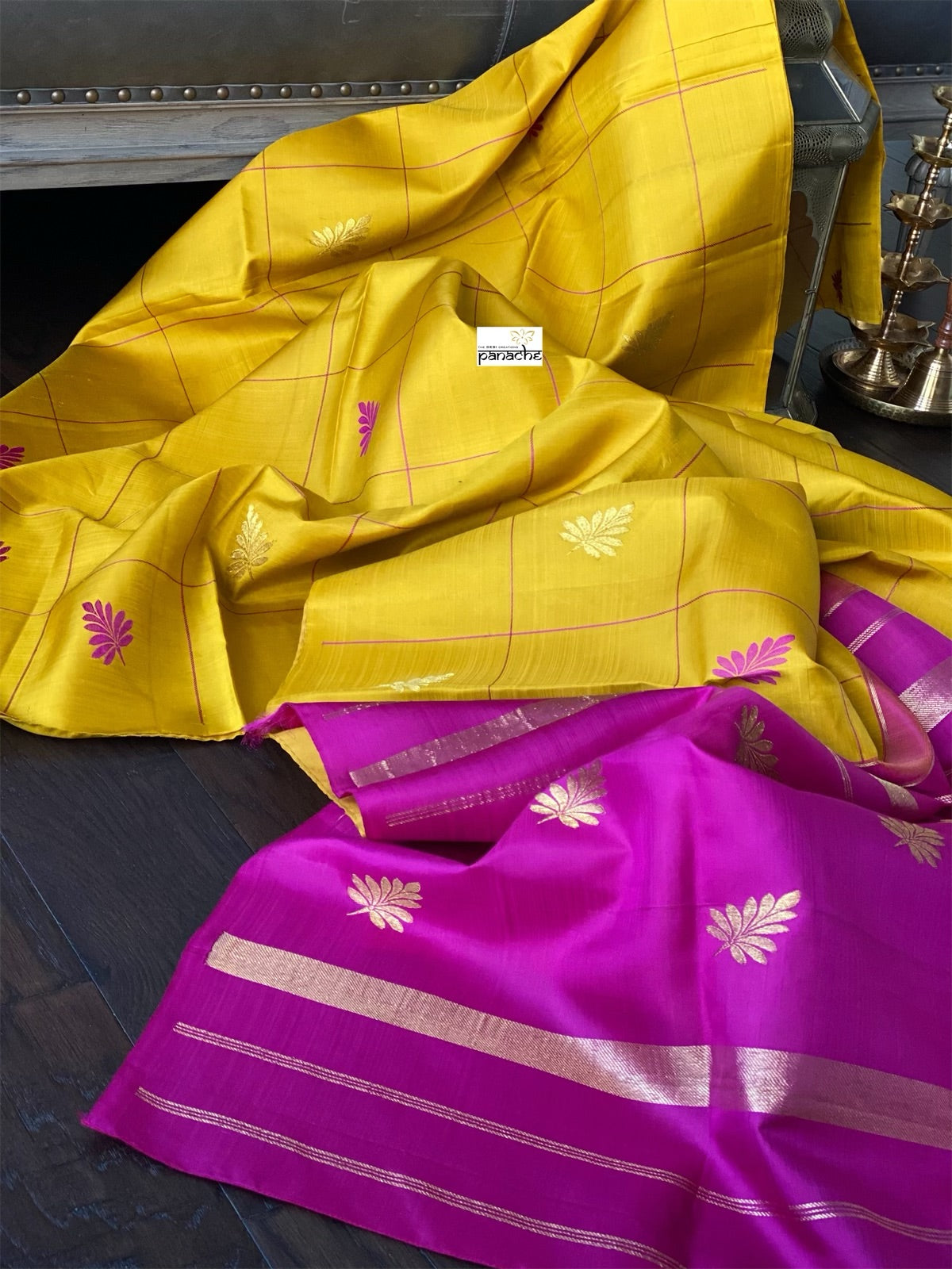 Silk Kanjivaram - Yellow Pink