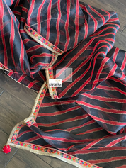 Designer Organza - Maroon Black