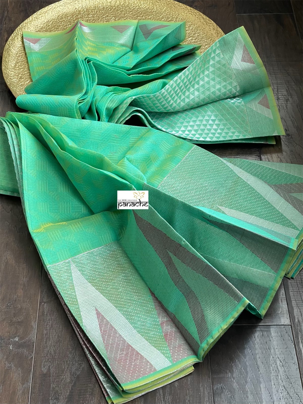 South Cotton Silk - Sea-Green Magenta Pink