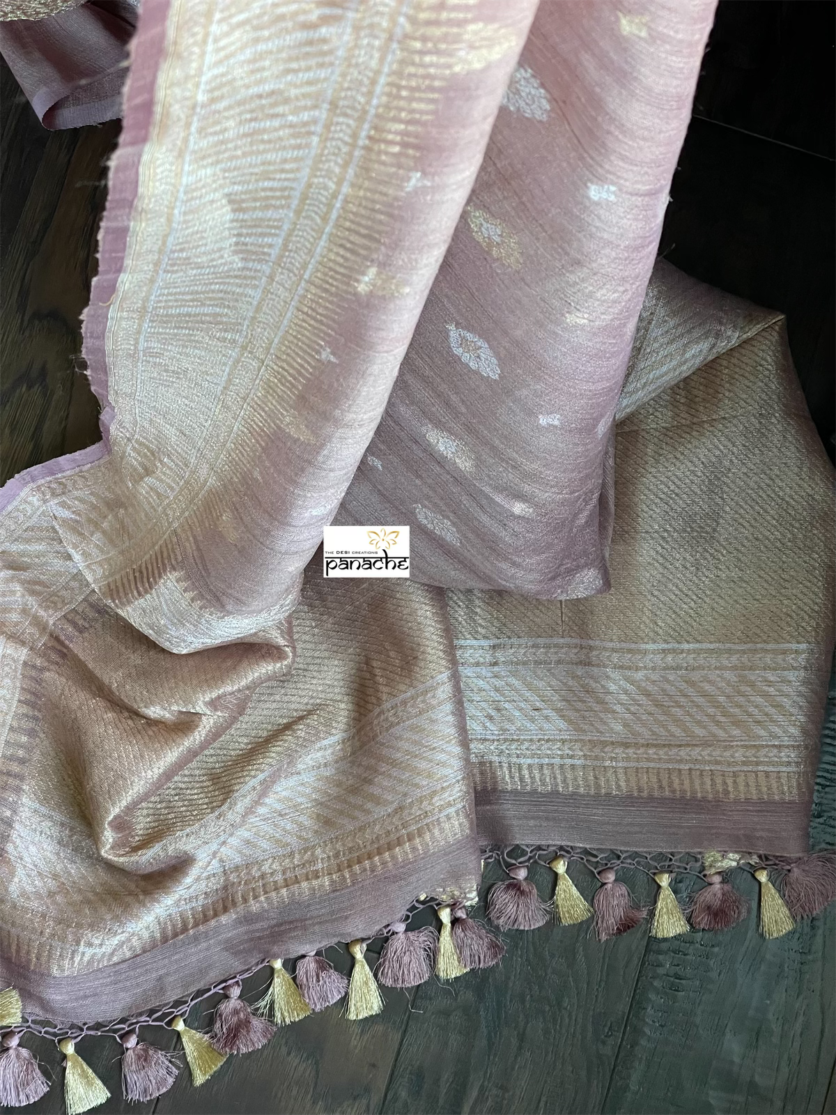 Khaddi Tussar Banarasi -  Dusty Pink