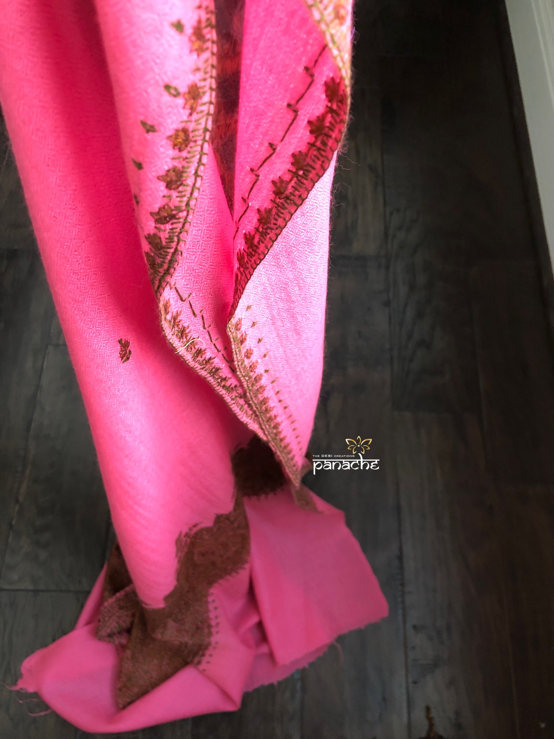 Kashmiri Pashmina Stole/Shawl - Pink Brown