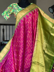 Designer Blouse - Green Brocade