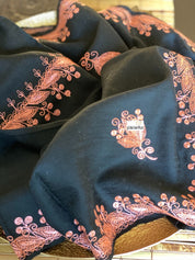 Kashmiri Stole - Black Zari Ariwork