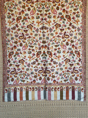 Kashmiri Kani Work Stole - Off-White Multi Resham Woven