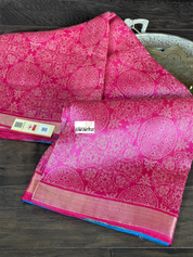 Tussar Silk - Magenta Pink Resham Woven