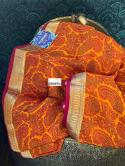 Pure Mysore Silk - Mustard Yellow Orange
