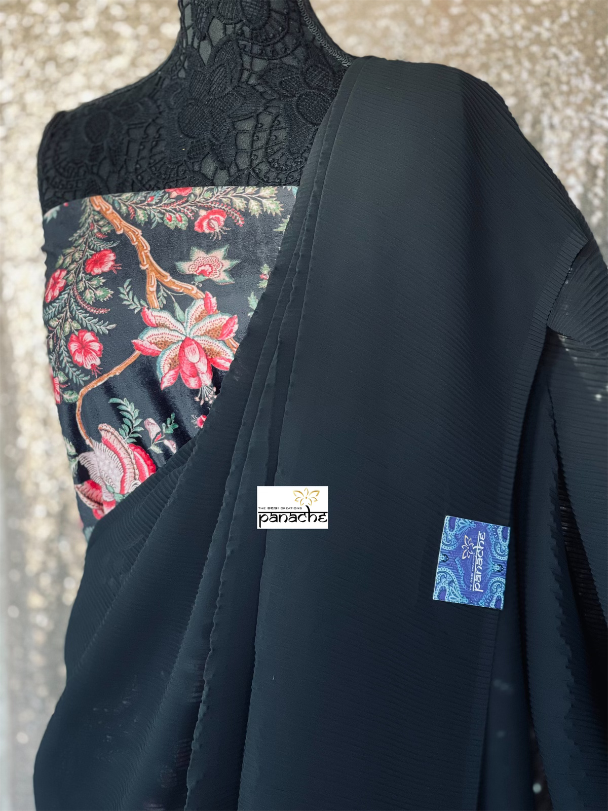 Designer Georgette Saree - Black