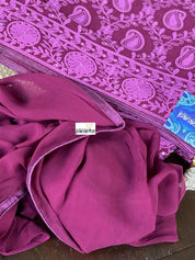 Designer Georgette Chikankari - Maroon Purple Paisley