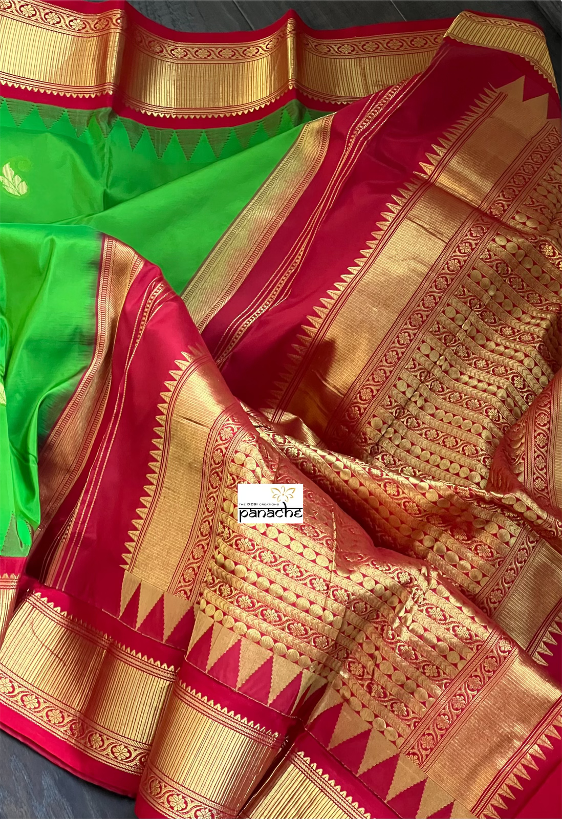 Pure Silk Kanjivaram - Red Green