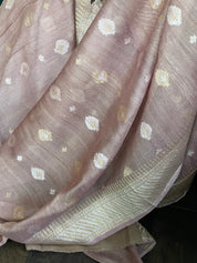 Khaddi Tussar Banarasi -  Dusty Pink