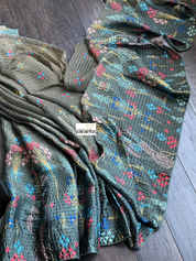 Designer Satin Georgette Sequin - Moss Green